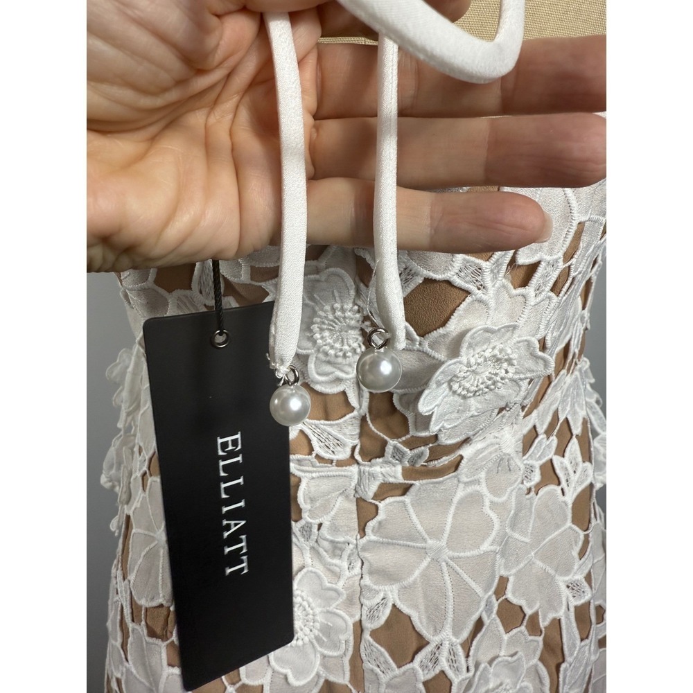 NWT Elliatt Seafarer Lace Halter Neck Mini Dress in White Size XS  $319 - Picture 10 of 11